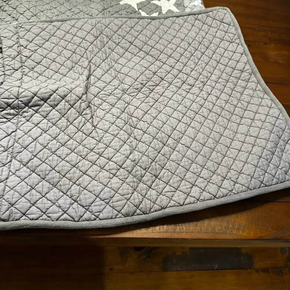Tommy Hilfiger Atlantica Americana Eagle Flag Gray Quilted Shams Set 2 Standard
